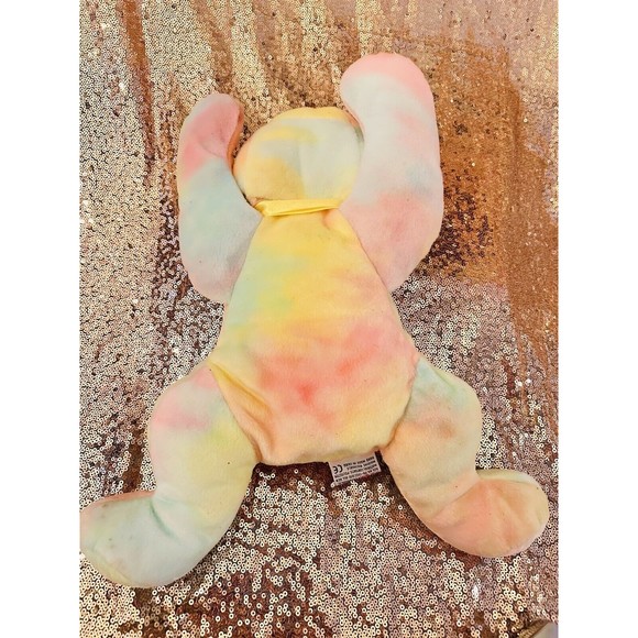 VtgTY Pillow Pals "Sherbert" Tie Dye Bear  Rainbow 1998 Plush Stuffed Animal  P3 - Picture 8 of 8